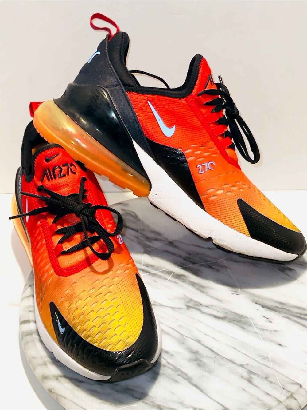 Nike Air Max 270 Sunset Red DQ7625-600 Mens 7.5 Running Shoes No Box pre owed